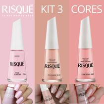 Kit Esmaltes Risqué Rosas Translúcidos Cremosos 8ml Kit Esmaltes Risqué Rosas Translúcidos Cremosos 8ml