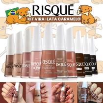 Kit Esmaltes Risqué ViraLata Caramelo Tons Marrom, Chocolate, Nude e Terrosos Kit Esmaltes Risqué ViraLata Caramelo Tons Marrom, Chocolate, Nude e Terrosos