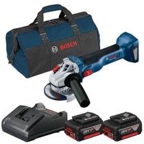 Kit Esmerilhadeira 5" SB Heavy Duty GWS Bolsa 2 Bat 18V 4,0Ah Carregador Bivolt - BOSCH Kit Esmerilhadeira 5" SB Heavy Duty GWS Bolsa 2 Bat 18V 4,0Ah Carregador Bivolt - BOSCH
