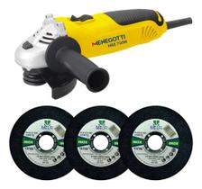 Kit Esmerilhadeira Angular 4.1/2 750w Menegotti + 3 Discos