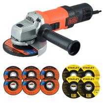 Kit Esmerilhadeira Angular Black Decker 920w Profissional 115mm 4.1/2 + Discos Corte Desbaste Metal