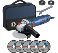 Kit Esmerilhadeira Angular Bosch Gws 700 Bolsa 5 Discos 220v Azul 220v 60hz Kit Esmerilhadeira Angular Bosch Gws 700 Bolsa 5 Discos 220v Azul 220v 60hz
