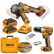 Kit Esmerilhadeira Bateria Parafusadeira 20v Brushless Ingco