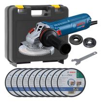 Kit Esmerilhadeira Bosch 1200w Gws 12 125s E 10 Discos 220v