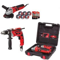 Kit Esmerilhadeira E Furadeira 127v 24 Pçs Worker - 163421