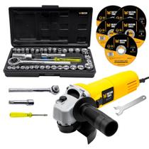 Kit Esmerilhadeira Lixadeira Angular 820W 11000 Rpm com Acessórios Fasterr