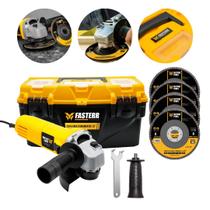 Kit Esmerilhadeira Lixadeira Angular 820W 11000 Rpm com acessórios Fasterr