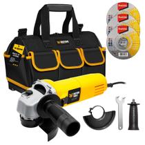 Kit Esmerilhadeira Lixadeira Angular 820W 11000 Rpm com Bolsa de Ferramentas