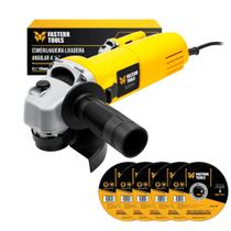 Kit Esmerilhadeira Lixadeira Angular 820W 11000 Rpm Com Máscara de Solda Automática Fasterr