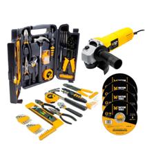 Kit Esmerilhadeira Lixadeira Angular 820W com Acessórios Fasterr