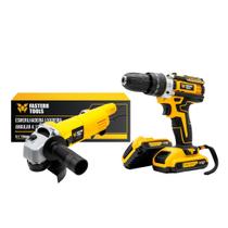 Kit Esmerilhadeira Lixadeira Angular 820W e Furadeira Parafusadeira Impacto 21V Fasterr