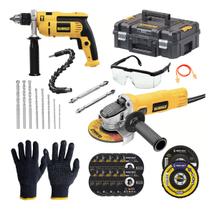 Kit Esmerilhadeira Lixadeira + Furadeira + Maleta Dewalt