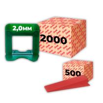 Kit Espaçador Nivelador Eco C/1000/2000 Pçs Mais Cunha de Nivelamento Tradicional C/500 Pçs Cortag Para Azulejos Cerâmicas Porcelanato Profissional