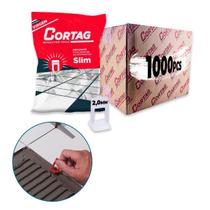 Kit Espaçador Nivelador Slim Cortag C/1000 Pçs 1.0MM a 2.0MM Caixa Para Piso Cerâmica Porcelanato Acabamento e Nivelamento Profissional Kit Espaçador Nivelador Slim Cortag C/1000 Pçs 1.0MM a 2.0MM Caixa Para Piso Cerâmica Porcelanato Acabamento e Nivelamento Profissional