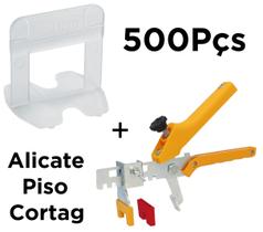 Kit Espaçador Piso e Porcelanato 500pç + Alicate Piso Cortag