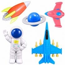 Kit Espacial Astronauta Naves Foguete Infantil Cartela 5 Pçs Kit Espacial Astronauta Naves Foguete Infantil Cartela 5 Pçs