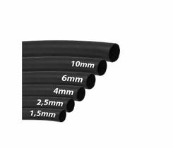 Kit espaguete termo-retrátil 1,5, 2,5, 4, 6, 10mm (5mt de cada)