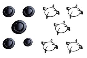 Kit Espalhador + Grelhas Peças Cooktop Para Fogão Fischer 5 Bocas Kit Espalhador + Grelhas Peças Cooktop Para Fogão Fischer 5 Bocas