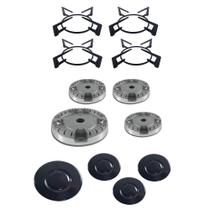 Kit Espalhador Tampas Queimador Grade Fogão 4 Bocas Fischer