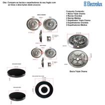 Kit espalhadores + bacias p/ fogões tripla chama electrolux 5 bc 76 dxa