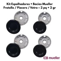 Kit Espalhadores + Bacias para Fogão Mueller Fratello / Piacere / Vetro 4 Bocas Kit Espalhadores + Bacias para Fogão Mueller Fratello / Piacere / Vetro 4 Bocas