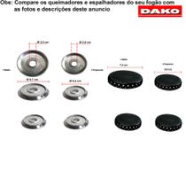 Kit espalhadores + bacias para fogões dako civic 4 bocas