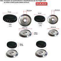 Kit espalhadores + bacias para fogões dako ng 4 bcs