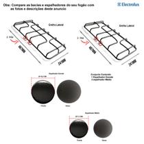 Kit espalhadores + grelhas para fogão electrolux 4 bocas 56 esx