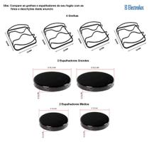 Kit espalhadores + grelhas para fogões electrolux 4 bocas 52 rbl