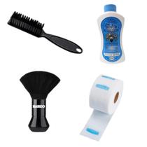 Kit Espanador Bolinha + Escovinha Disfarce + Gola Higienica + Talco 200g