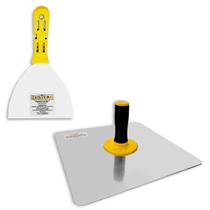 Kit Espátula 12,5cm Com Prato Para Massa 30cm Evolution Massa Argamassa Construção Civil Pedreiros Pintores Trabalho Impecável e Profissional
