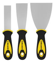 Kit Espátula Aço Massa Corrida Raspar Parede Tinta 3pcs