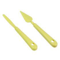 Kit Espátula Artística 2 Peças Confeitaria Blue Star Decorar Bolo Com Stencil Decoração Decorativa