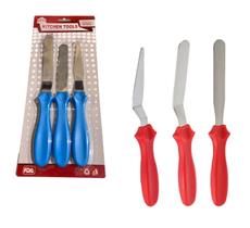 Kit Espátula Confeitaria Alisadores De Bolo Inox 3 Peças