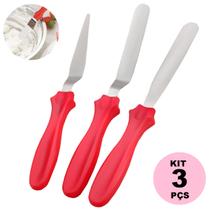 Kit Espátula Decorativa Inox Confeitar Bolo Torta Chantilly - Uny Home