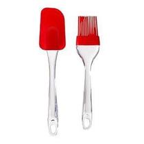 Kit Espátula E Pincel Culinário De Silicone Cabo Acrílico Desmontável Multiusos Para Pães Bolos Tortas Salgados Kit Espátula E Pincel Culinário De Silicone Cabo Acrílico Desmontável Multiusos Para Pães Bolos Tortas Salgados