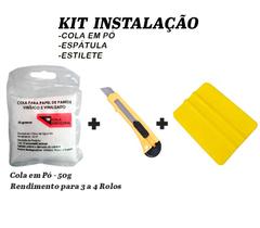 Kit Espátula + Estilete e Cola em Pó 50g Para Aplicação de Papel de Parede - Profissional