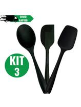 Kit Espátula mais Colher de Silicone Antiaderente Utilidade Domestica