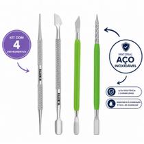 Kit Espátula Manicure Profissional Aço Inox Cutícula Unhas Kit Espátula Manicure Profissional Aço Inox Cutícula Unhas