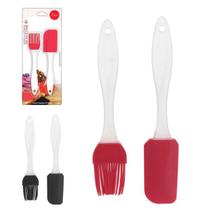 Kit Espatula + Pincel Culinario Silicone Confeitar Pão
