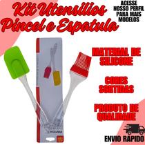 Kit Espatula Pincel Culinário Silicone Cozinha