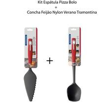 Kit Espátula Pizza Bolo + Concha Feijão Nylon Verano Tramontina