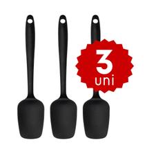 Kit Espátula Reta 21cm Silicone Premium Não Risca Panelas Resistente Cozinhar Refogar Kit Espátula Reta 21cm Silicone Premium Não Risca Panelas Resistente Cozinhar Refogar