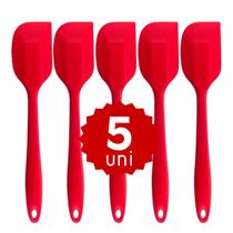Kit Espátula Reta de Silicone Resistente Flexível Cozinhar Confeitar Kit Espátula Reta de Silicone Resistente Flexível Cozinhar Confeitar