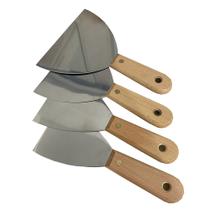 Kit espátulas aço inox 3, 4, 5 e 6 polegadas