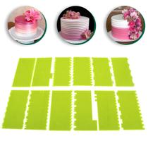 Kit Espátulas Acrílico Verde Para Bolo 12 Un Com 24 Modelos Kit Espátulas Acrílico Verde Para Bolo 12 Un Com 24 Modelos