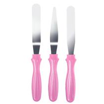 Kit espatulas confeiteiro inox 3 pecas profissional para confeitaria