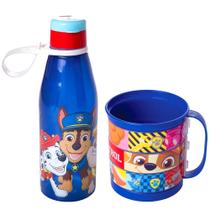Kit Especial 2 em 1 Patrulha Canina de Girar Garrafa Abre Fácil e Caneca Divertida