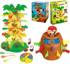 Kit Especial 2 Jogos Tira Vareta Macaco e Barril Pula Pirata