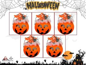 Kit Especial atacadista Baldinho Terrivel com 115 Peças de Halloween - Decoração Sazonal.